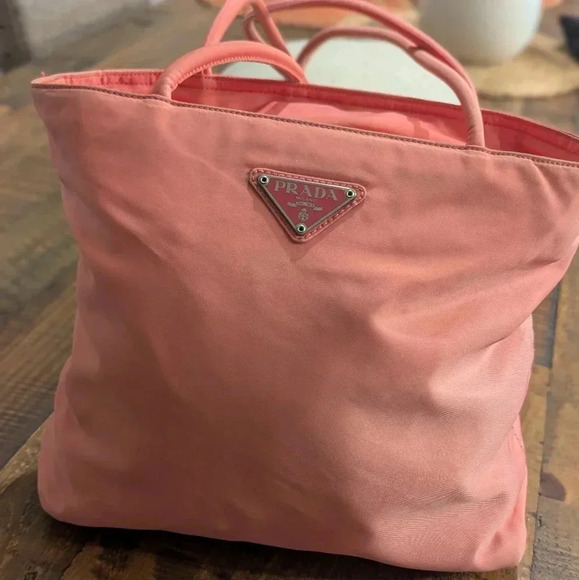 Authentic  Prada nylon Tessuto city shoulder tote bag pink - Picture 1 of 15